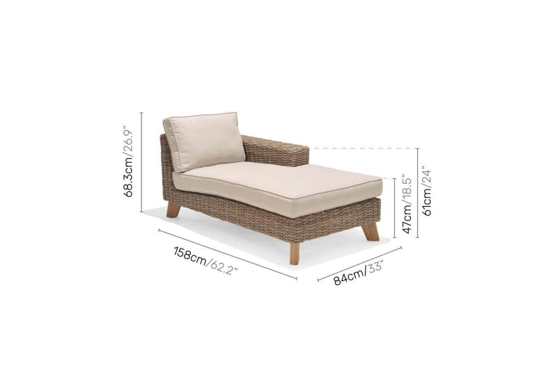 Utendørs møbelgruppe Lifestyle Garden Bahamas sjeselong venstre & høyre - Hage - Utemiljø - Veranda & terrasse - Verandamøbler