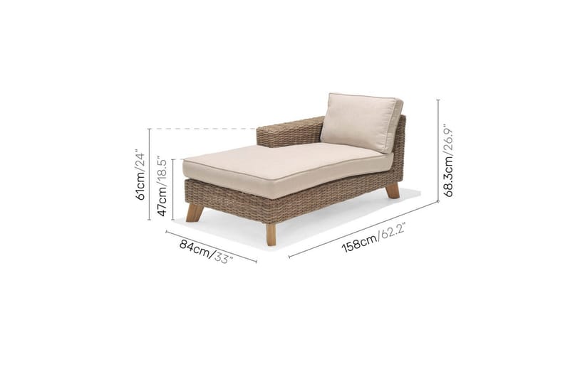 Utendørs møbelgruppe Lifestyle Garden Bahamas sjeselong venstre & høyre - Hage - Utemiljø - Veranda & terrasse - Verandamøbler