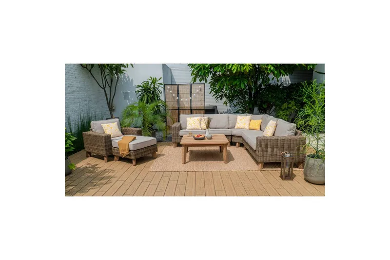 Utendørs møbelgruppe Lifestyle Garden Barbados 2-seter venstre & høyre & hjørnestol & sofabord 100 - Hage - Utemiljø - Veranda & terrasse - Verandamøbler