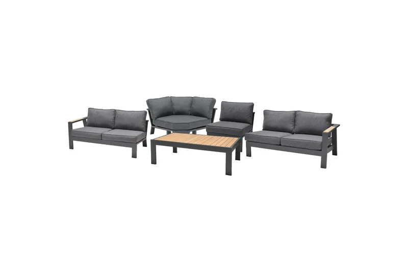 Utendørs møbelgruppe Lifestyle Garden PALAU 2-seter høyre & venstre + hjørnesofa stol + sidestol + sofabord 140 cm, undefined