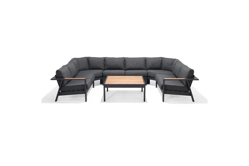 Utendørs møbelgruppe Lifestyle Garden PALAU 2-seter høyre & venstre + 2x hjørnesofa stol + 2x sidestol + sofabord 100 cm, undefined