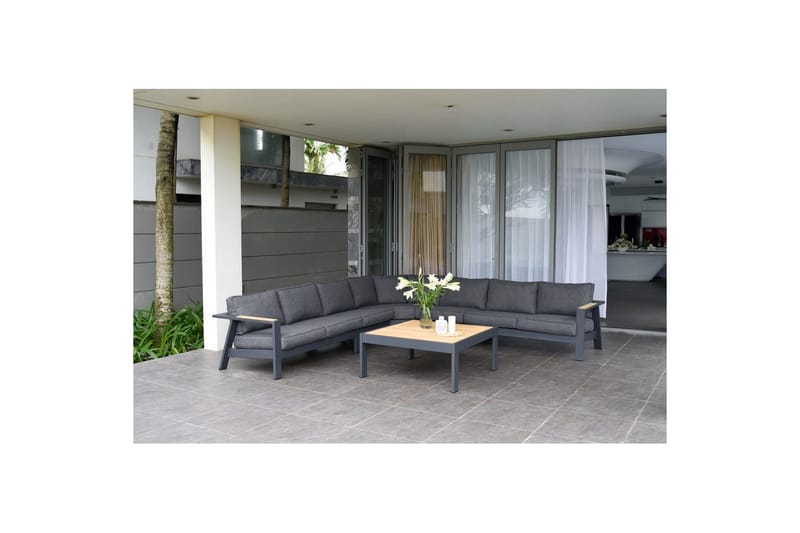 Utendørs møbelgruppe Lifestyle Garden PALAU 2-seter høyre & venstre + hjørnesofa stol + sidestol + sofabord 140 cm - Hage - Utemiljø - Veranda & terrasse - Verandamøbler