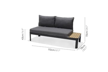 Utendørs møbelgruppe Lifestyle Garden Portals 2-seters modulsofa & C-form sidebord - Hage - Utemiljø - Veranda & terrasse - Verandamøbler