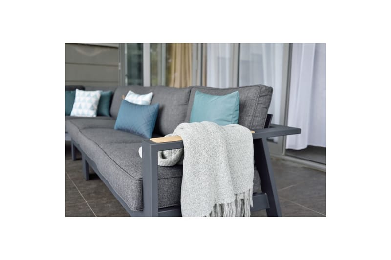Utendørs møbelgruppe Lifestyle Garden PALAU 2-seter høyre & venstre + hjørnesofa stol + sofabord 100 cm - Hage - Utemiljø - Veranda & terrasse - Verandamøbler