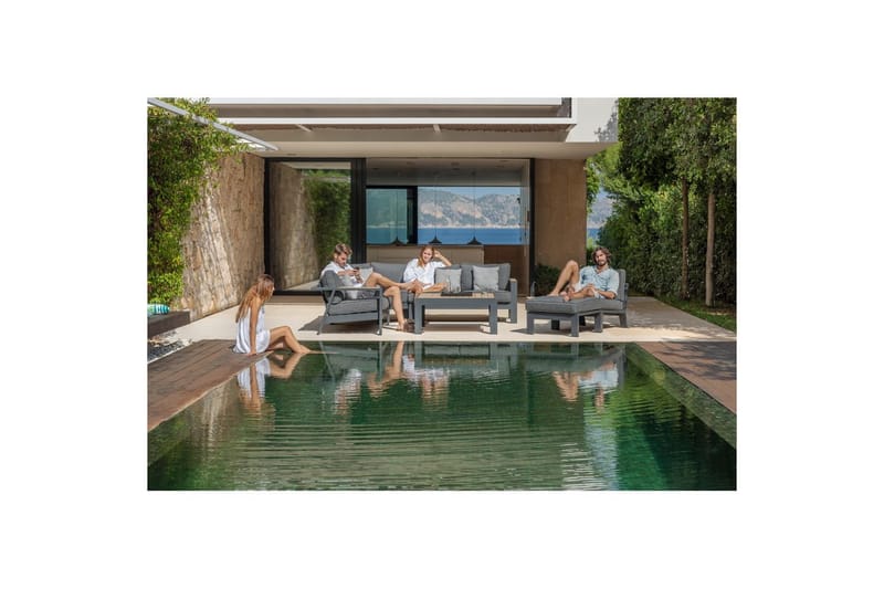 Utendørs møbelgruppe Lifestyle Garden PALAU 2-seter høyre & venstre + hjørnesofa stol + sofabord 100 cm - Hage - Utemiljø - Veranda & terrasse - Verandamøbler