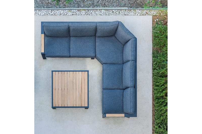 Utendørs møbelgruppe Lifestyle Garden PALAU 2-seter høyre & venstre + hjørnesofa stol + sofabord 100 cm - Hage - Utemiljø - Veranda & terrasse - Verandamøbler