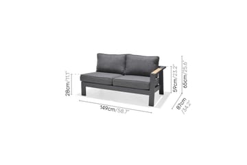 Utendørs møbelgruppe Lifestyle Garden PALAU 2-seter høyre & venstre + 2x hjørnesofa stol + 2x sidestol + sofabord 100 cm - Hage - Utemiljø - Veranda & terrasse - Verandamøbler