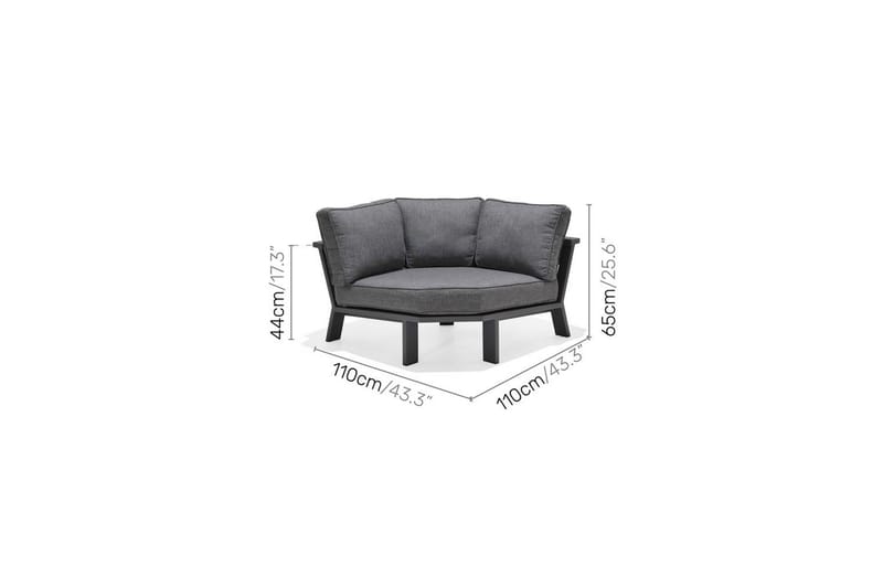 Utendørs møbelgruppe Lifestyle Garden PALAU 2-seter høyre & venstre + hjørnesofa stol + sofabord 100 cm - Hage - Utemiljø - Veranda & terrasse - Verandamøbler