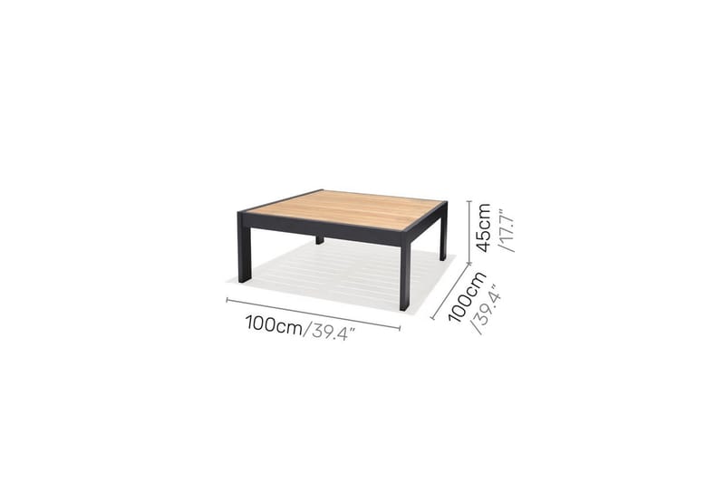 Utendørs møbelgruppe Lifestyle Garden PALAU 2-seter høyre & venstre + hjørnesofa stol + sofabord 100 cm - Hage - Utemiljø - Veranda & terrasse - Verandamøbler