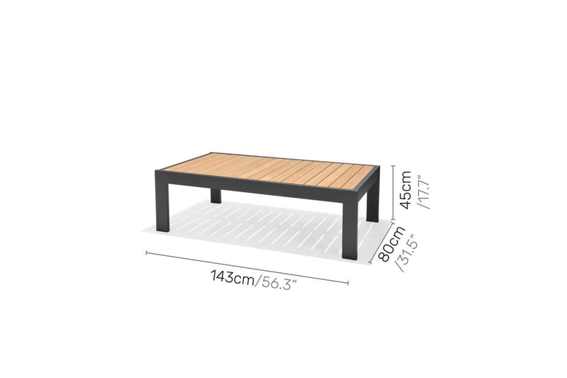 Utendørs møbelgruppe Lifestyle Garden PALAU 2-seter høyre & venstre + hjørnesofa stol + sidestol + sofabord 140 cm - Hage - Utemiljø - Veranda & terrasse - Verandamøbler