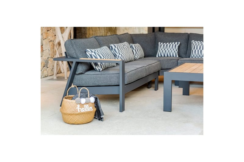 Utendørs møbelgruppe Lifestyle Garden PALAU 2-seter høyre & venstre + hjørnesofa stol + sidestol + sofabord 140 cm - Hage - Utemiljø - Veranda & terrasse - Verandamøbler