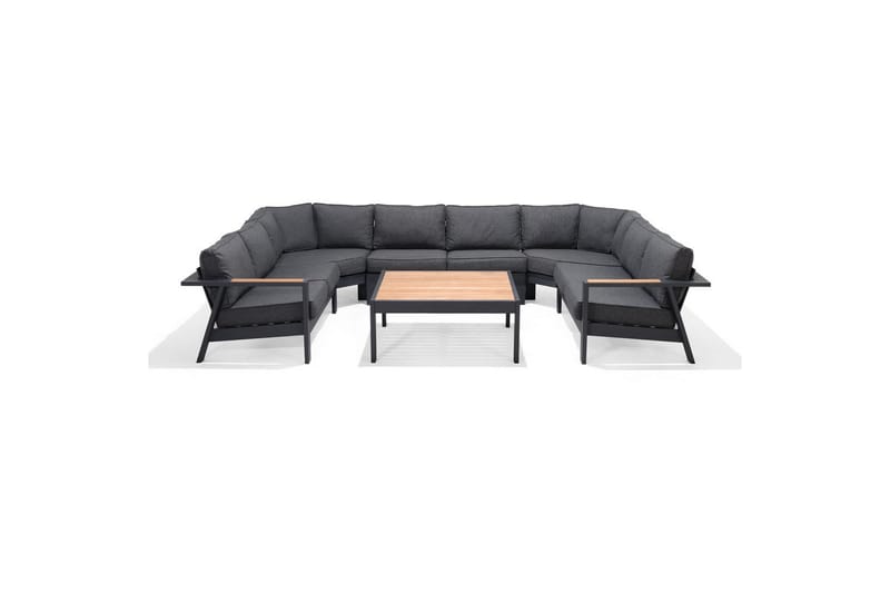 Utendørs møbelgruppe Lifestyle Garden PALAU 2-seter høyre & venstre + 2x hjørnesofa stol + 2x sidestol + sofabord 100 cm - Hage - Utemiljø - Veranda & terrasse - Verandamøbler