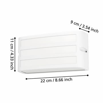 Utvendig vegglampe Camarda Hvit - 11 cm - Hage - Utemiljø - Entré - Entrébelysning