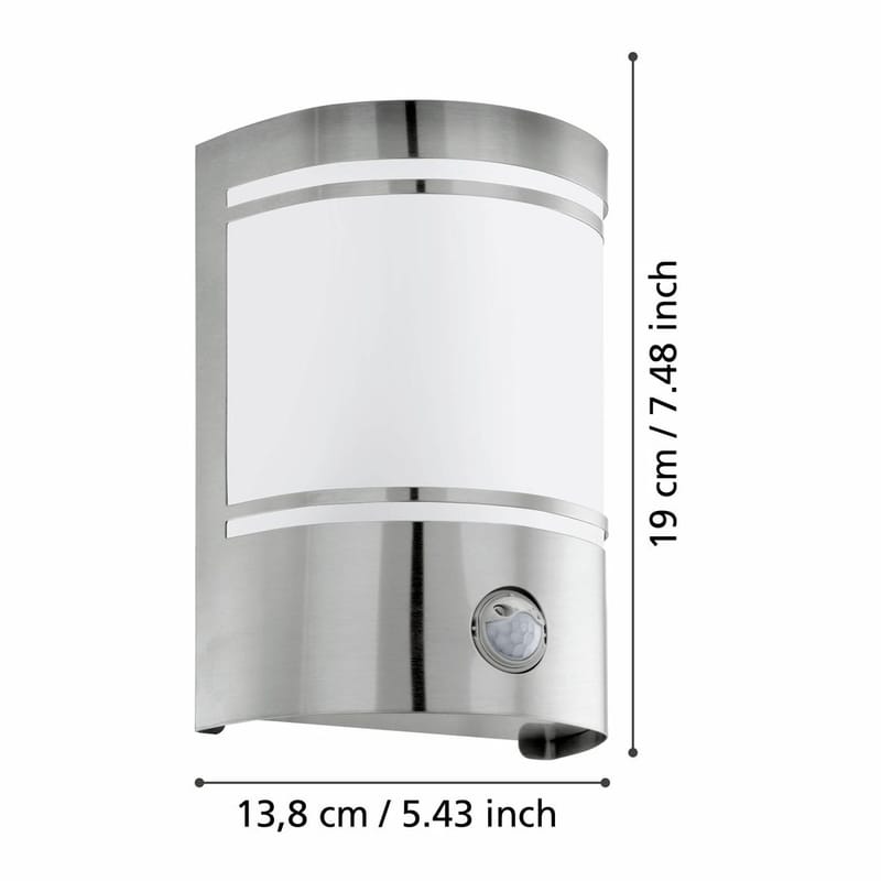 Utvendig vegglampe Cerno med sensor - Rustfritt Stål - Hage - Utemiljø - Veranda & terrasse - Verandabelysning