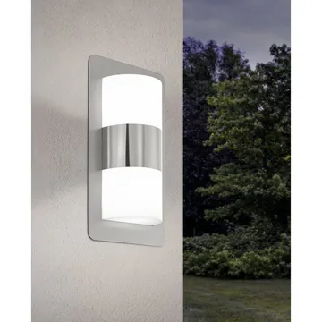 Utvendig vegglampe Cistierna - Rustfritt stål/hvit - Hage - Utemiljø - Entré - Entrébelysning