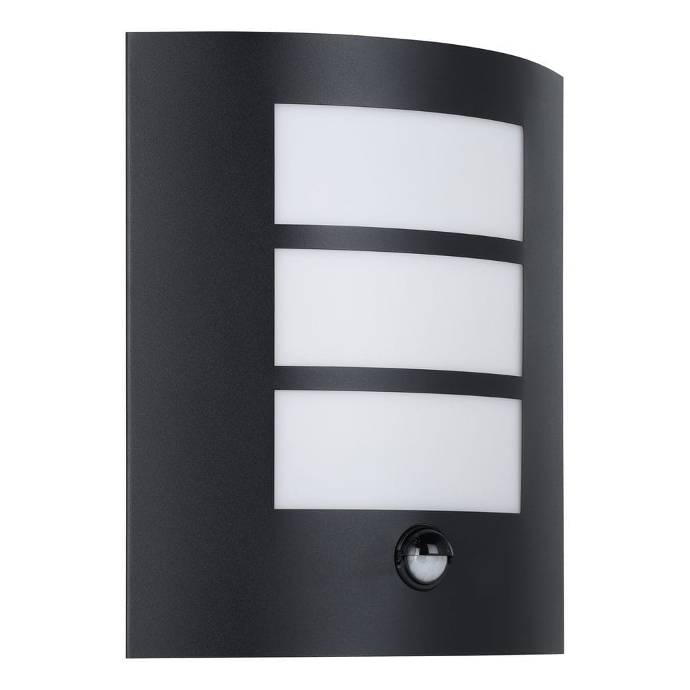 Utvendig vegglampe City med sensor - Sort