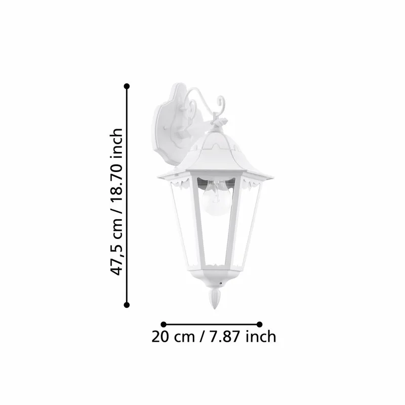 Utvendig vegglampe Navedo Nedovervendt - Hvit - Hage - Utemiljø - Entré - Entrébelysning