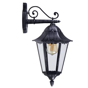 Utvendig vegglampe Navedo Nedovervendt - Svart/Sølvpatina - Hage - Utemiljø - Entré - Entrébelysning