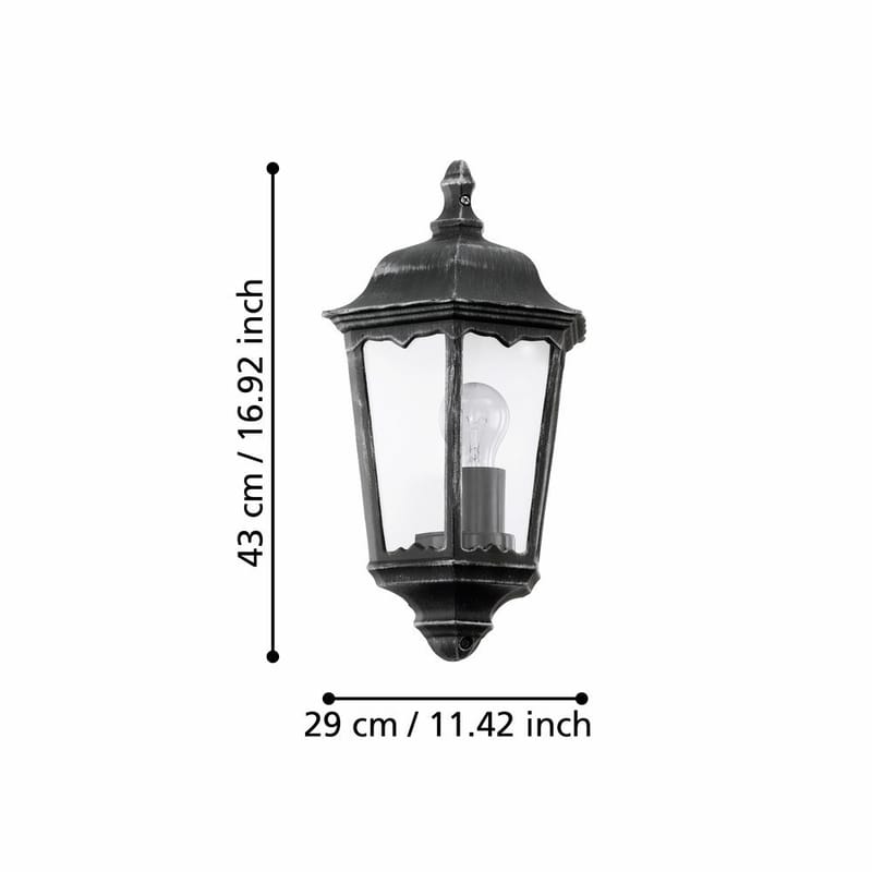 Utvendig vegglampe Navedo Overflatemontert - 29 cm - Hage - Utemiljø - Entré - Entrébelysning