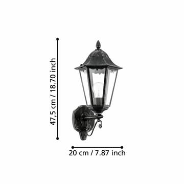 Utvendig vegglampe Navedo Toppmontert - 47,5 cm - Hage - Utemiljø - Entré - Entrébelysning