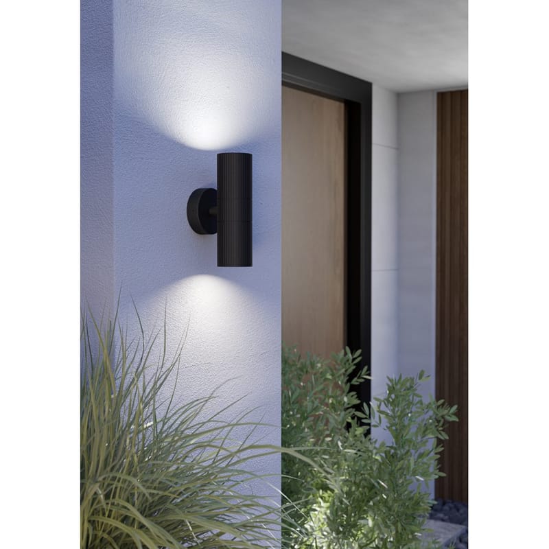 Utvendig vegglampe Tomelloso med 2 lamper - Sort - Hage - Utemiljø - Entré - Entrébelysning