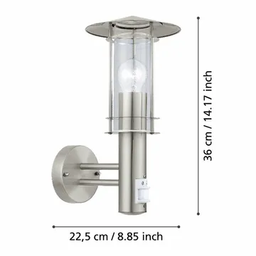 Vegglampe Lisio med sensor - 36 cm - Hage - Utemiljø - Entré - Entrébelysning