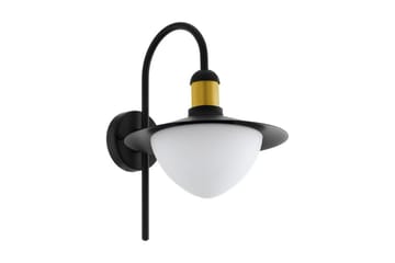 Vegglampe Utendørsbelysning Eglo Sirmione - Hvit/Svart/Gull - Hage - Utemiljø - Entré - Entrébelysning