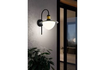 Vegglampe Utendørsbelysning Eglo Sirmione - Hvit/Svart/Gull - Hage - Utemiljø - Entré - Entrébelysning