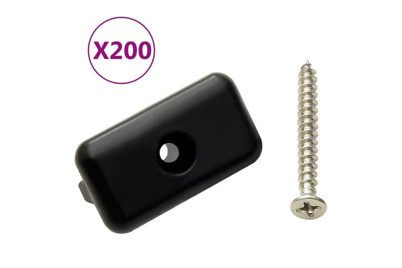 Braketter for gulvbord med skruer 200 stk rustfritt stål 304 - Svart - Hage - Utemiljø - Veranda & terrasse - Verandagulv & terrassebord