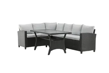Bentwood Loungegruppe 5-seter - Svart/Grå - Hagemøbler - Loungemøbler - Sofagruppe utendørs