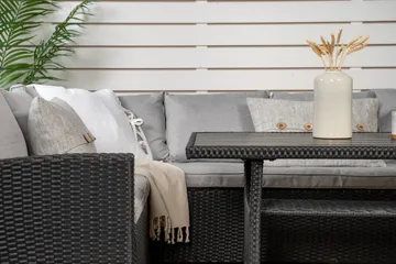 Bentwood Loungegruppe 5-seter - Svart/Grå - Hagemøbler - Loungemøbler - Sofagruppe utendørs