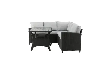 Bentwood Loungegruppe 5-seter - Svart/Grå - Hagemøbler - Loungemøbler - Sofagruppe utendørs