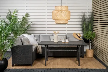 Bentwood Loungegruppe 5-seter - Svart/Grå - Hagemøbler - Loungemøbler - Sofagruppe utendørs