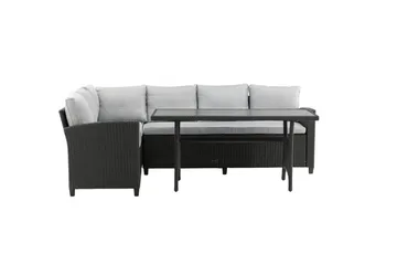 Bentwood Loungegruppe 5-seter - Svart/Grå - Hagemøbler - Loungemøbler - Sofagruppe utendørs