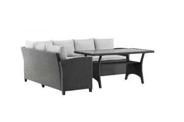 Bentwood Loungegruppe 5-seter - Svart/Grå - Hagemøbler - Loungemøbler - Sofagruppe utendørs
