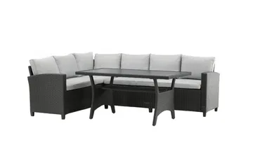 Bentwood Loungegruppe 5-seter - Svart/Grå - Hagemøbler - Loungemøbler - Sofagruppe utendørs