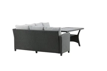 Bentwood Loungegruppe 5-seter - Svart/Grå - Hagemøbler - Loungemøbler - Sofagruppe utendørs