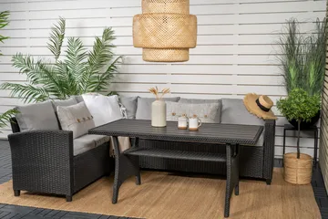 Bentwood Loungegruppe 5-seter - Svart/Grå - Hagemøbler - Loungemøbler - Sofagruppe utendørs