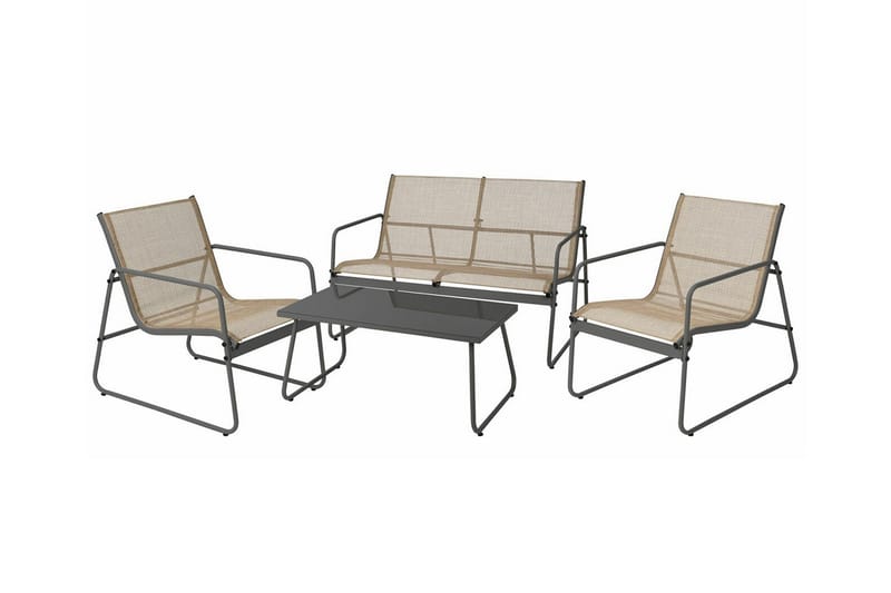 Corpach 4-seters Sofagruppe Utendørs – Loungegruppe til balkong, terrasse og uteplass - Antrasitt - Hage - Utemiljø - Veranda & terrasse - Verandamøbler