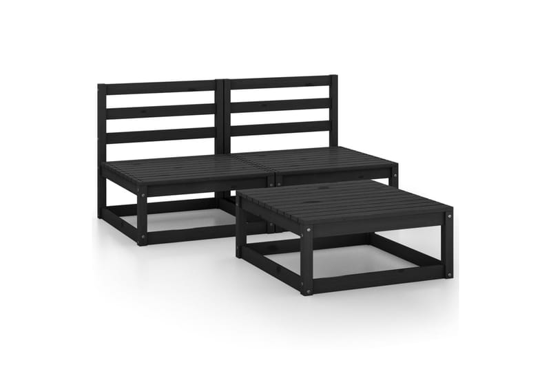 Hagesofagruppe 3 deler svart heltre furu - Svart - Hage - Utemiljø - Veranda & terrasse - Verandamøbler