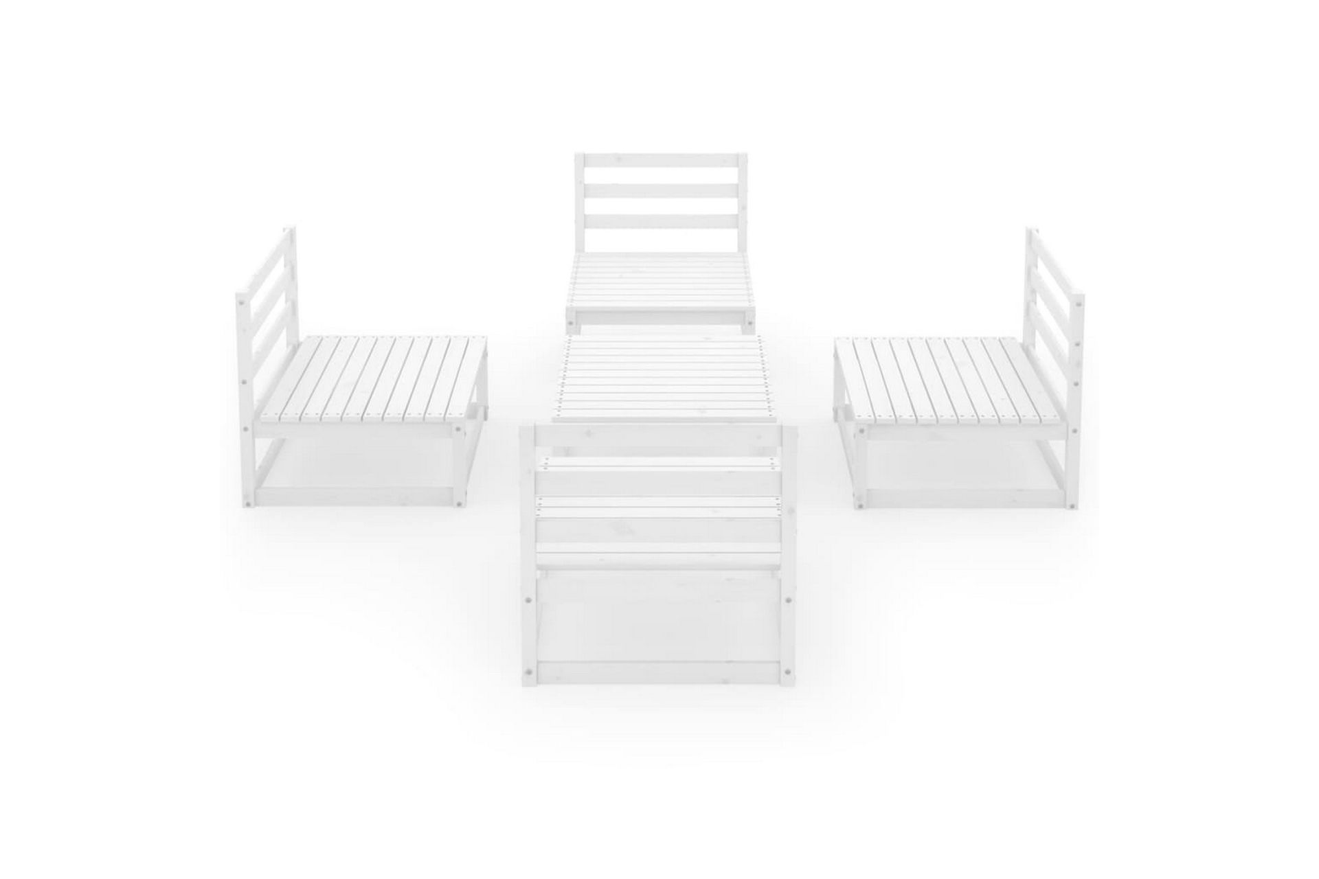 Hagesofagruppe 5 deler hvit heltre furu - Hvit - Hage - Utemiljø - Veranda & terrasse - Verandamøbler