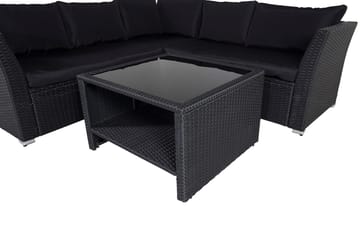 Haiti loungegruppe utendørs med puter svart - Svart - Hagemøbler - Utesofa - Hagebenk & hagesofa