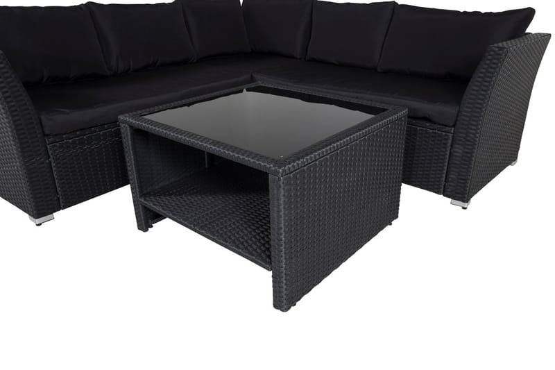 Haiti loungegruppe utendørs med puter svart - Svart - Hagemøbler - Utesofa - Hagebenk & hagesofa
