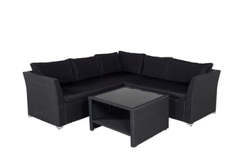 Haiti loungegruppe utendørs med puter svart - Svart - Hagemøbler - Utesofa - Hagebenk & hagesofa
