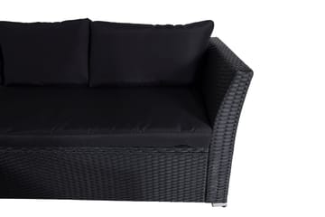 Haiti loungegruppe utendørs med puter svart - Svart - Hagemøbler - Utesofa - Hagebenk & hagesofa