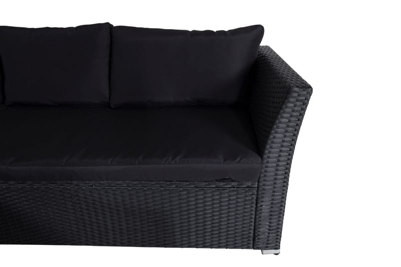 Haiti loungegruppe utendørs med puter svart - Svart - Hagemøbler - Utesofa - Hagebenk & hagesofa