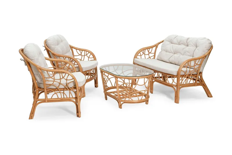 Hillerstorp Fårö sofagruppe utendørs 4-seters, Svarthvit