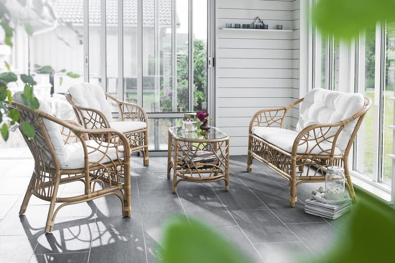 Hillerstorp Fårö sofagruppe utendørs 4-seters - Svarthvit - Hage - Utemiljø - Veranda & terrasse - Verandamøbler