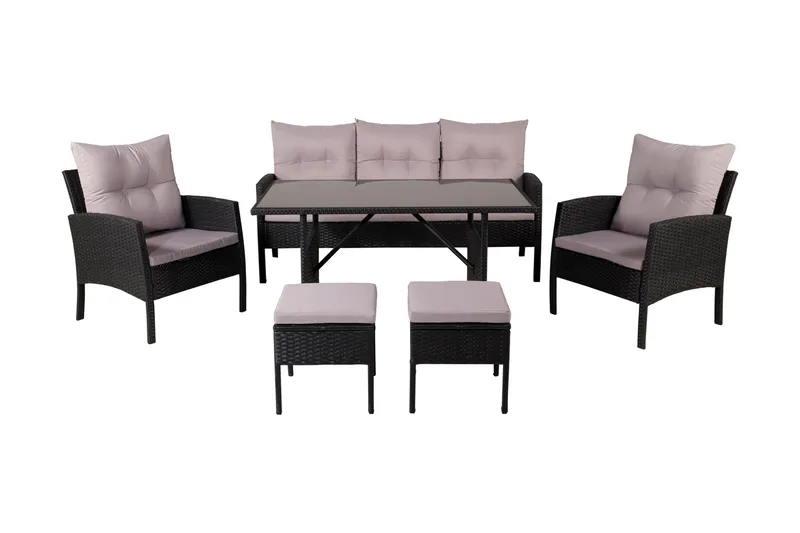 Knock loungegruppe utendørs - Svart - Hage - Utemiljø - Veranda & terrasse - Verandamøbler