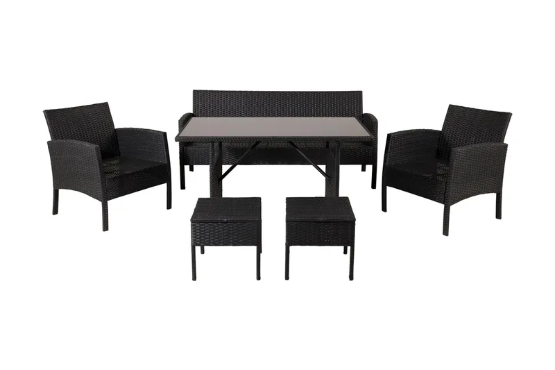 Knock loungegruppe utendørs - Svart - Hage - Utemiljø - Veranda & terrasse - Verandamøbler